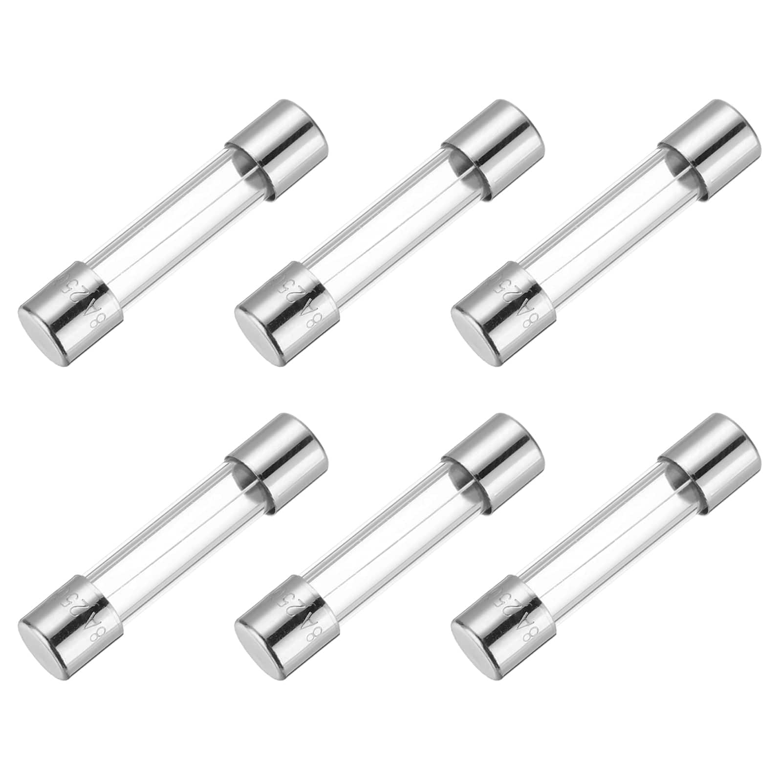 Unique Bargains - 8A 250V 5x20mm Time Delay Glass Fuse UL Listed Slow Blow Fuse for Home Appliances 6pcs - Silver price history on PriceWatchPro