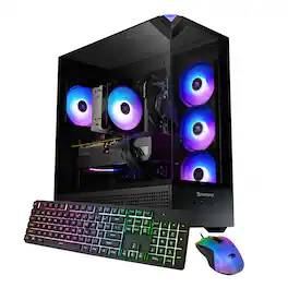 iBUYPOWER - Element Gaming Desktop PC - AMD Ryzen 5 8400F, AMD Radeon RX 9060XT 16GB, 16GB DDR5 RAM, 1TB NVMe SSD_EBA5R96XT01 - Black