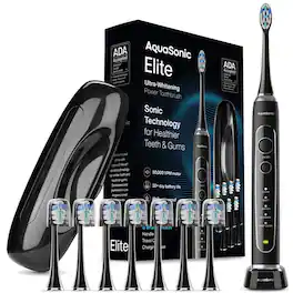 AquaSonic - Elite - Ultra-Whitening Rechargeable Toothbrush - Black