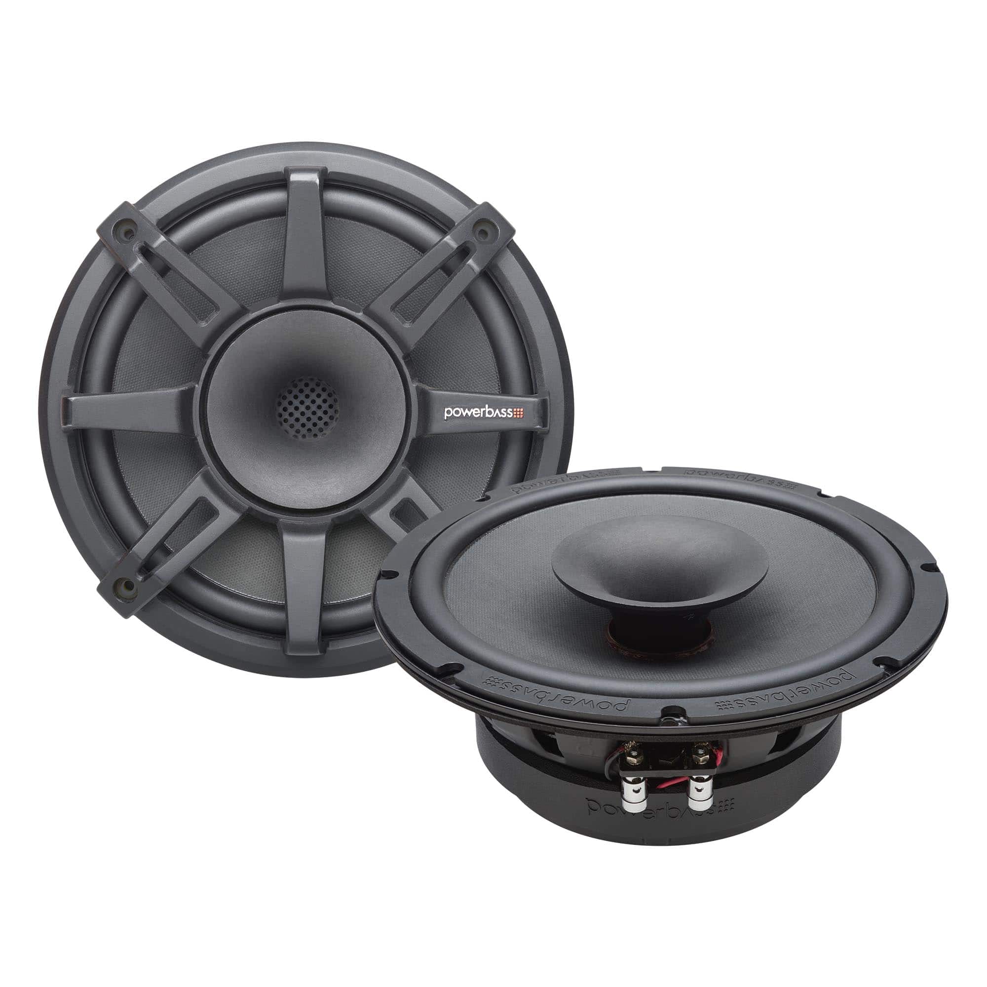 Powerbass - PBX-PRO8CD - 8" Pro Mid Range with Compression Horn Tweeters, Pair - 150Wrms / 300Wmax - 4 ohm - Black/Gray