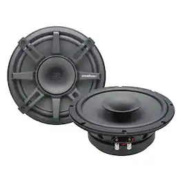 Powerbass - PBX-PRO8CD - 8" Pro Mid Range with Compression Horn Tweeters, Pair - 150Wrms / 300Wmax - 4 ohm - Black/Gray
