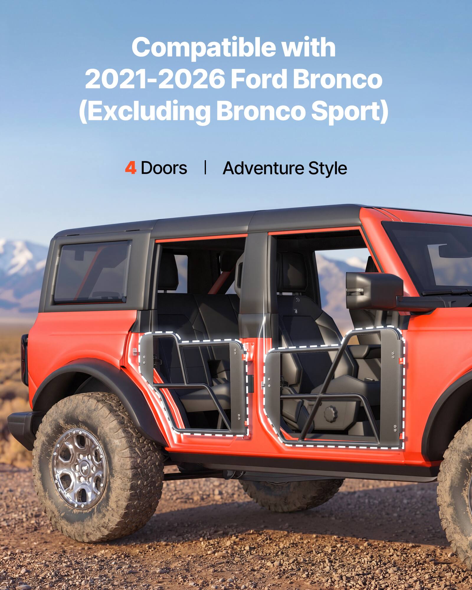 Compatible with 2021-2026 Ford Bronco (Excluding Bronco Sport) 4 Doors | Adventure Style