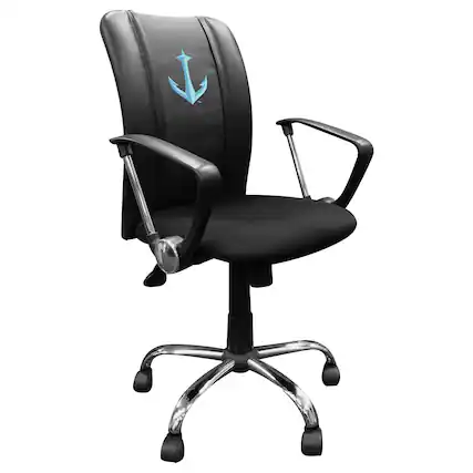 Front. DreamSeat - Black Seattle Kraken Logo Curve Task Chair - Black.