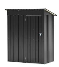Front. LAUSAINT HOME - 5x3 FT Galvanized Steel Storage Shed Lockable Tool Shed with Air Vent and Sloped Roof for Backyard Patio Garden - Black.