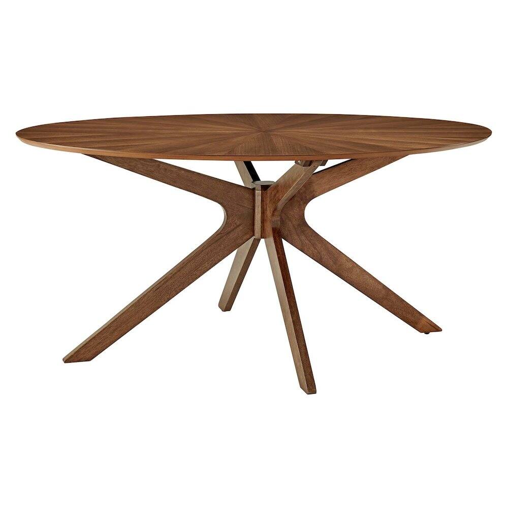 Alt View 2. Modway - Crossroads 63" Oval Wood Dining Table - Brown.