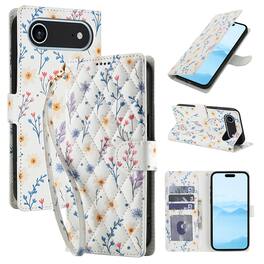 Dteck - Shockproof Floral Wallet Case for Apple iPhone Air, Premium PU Leather Protective Flip Cover with Card Slots Wrist Strap - E
