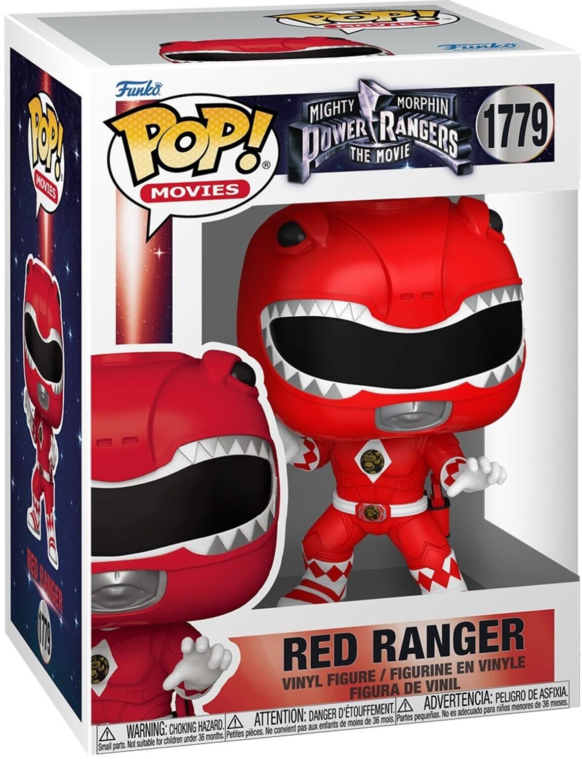 OP Tidli Funko MIGHTY MORPHIN POP! MOVIES 1779 THE MOVIE RED RANGER VINYL FIGURE / FIGURINE EN VINYLE / FIGURA DE VINIL. ADVERTENCIA: PELO D'ETOUFFEMENT. PELIGRO DE ASFIXIA. ATTENTION: DANGER D'ETOUFFEMENT. WARNING: CHOKING HAZARD. 36 meses. Niños menores de 36 mois. Not suitable for children under 36 months. Petites pièces. Ne convient pas aux enfants. Small parts.