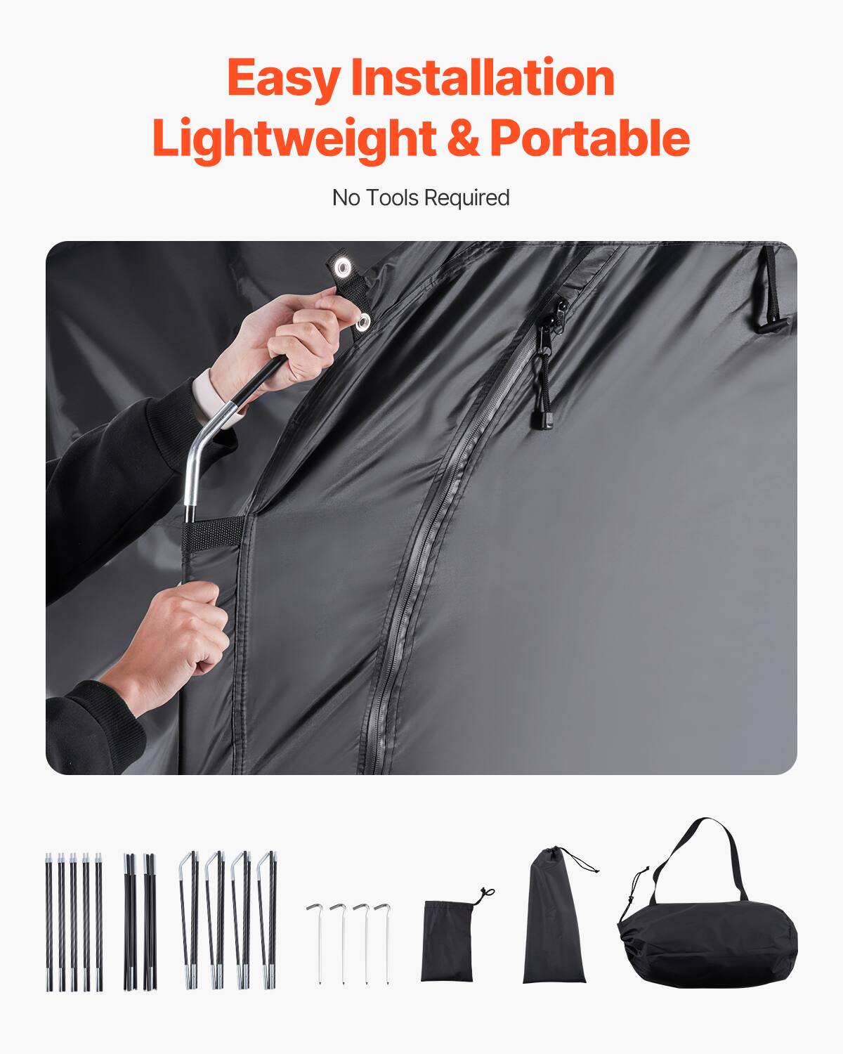 Easy Installation, Lightweight & Portable, No Tools Required