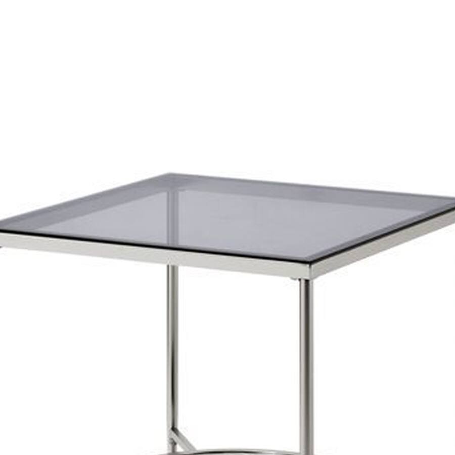 Tall Rounded Window Texture Manhattan Lane End Table with Textured Round Shelf Silver - Best Buy