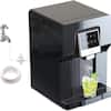 Front. Parrot Uncle - 2-in-1 Black Countertop Water Dispenser with Ice Maker, 26lbs - Black.