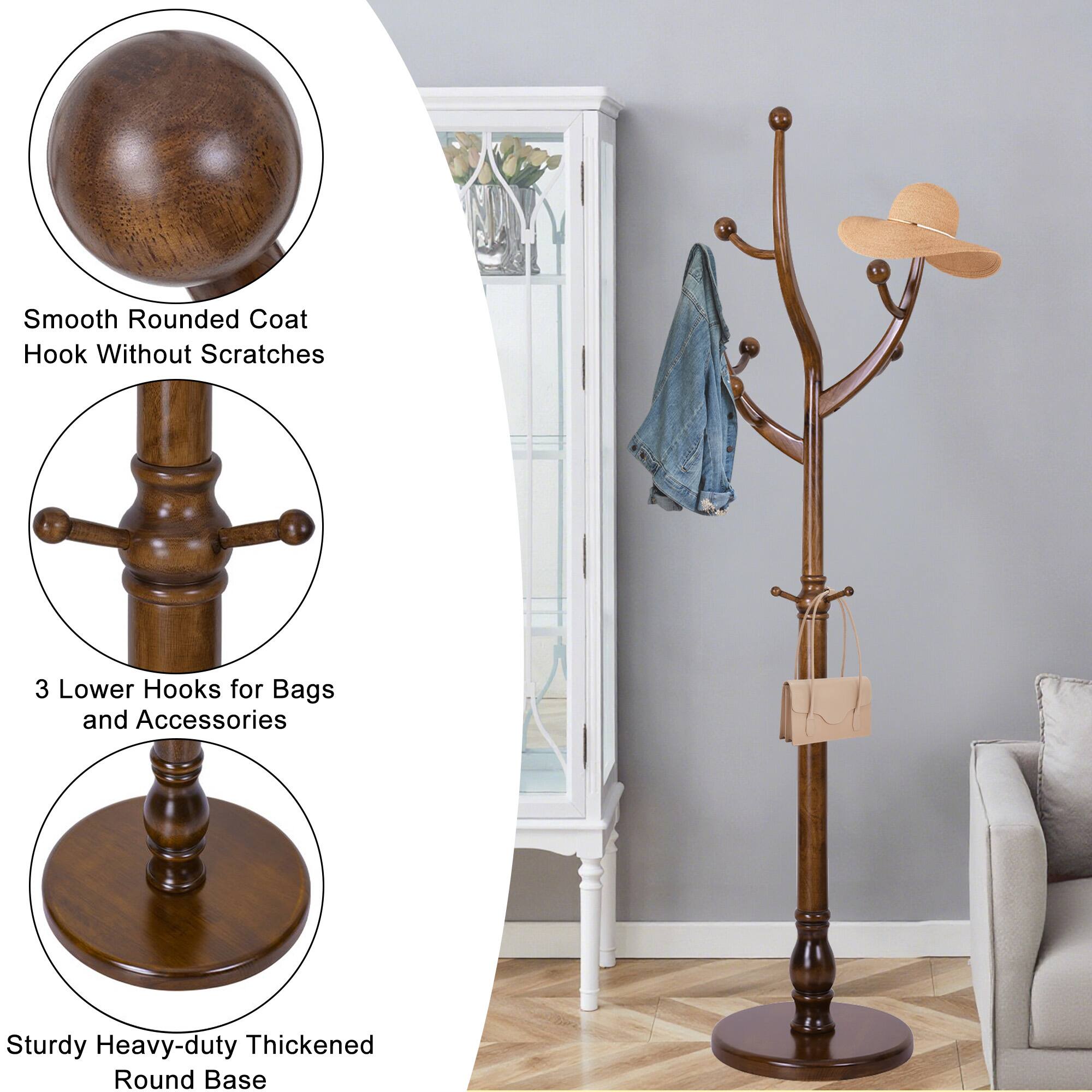 Smooth Rounded Coat Hook Without Scratches  
3 Lower Hooks for Bags and Accessories  
Sturdy Heavy-duty Thickened Round Base