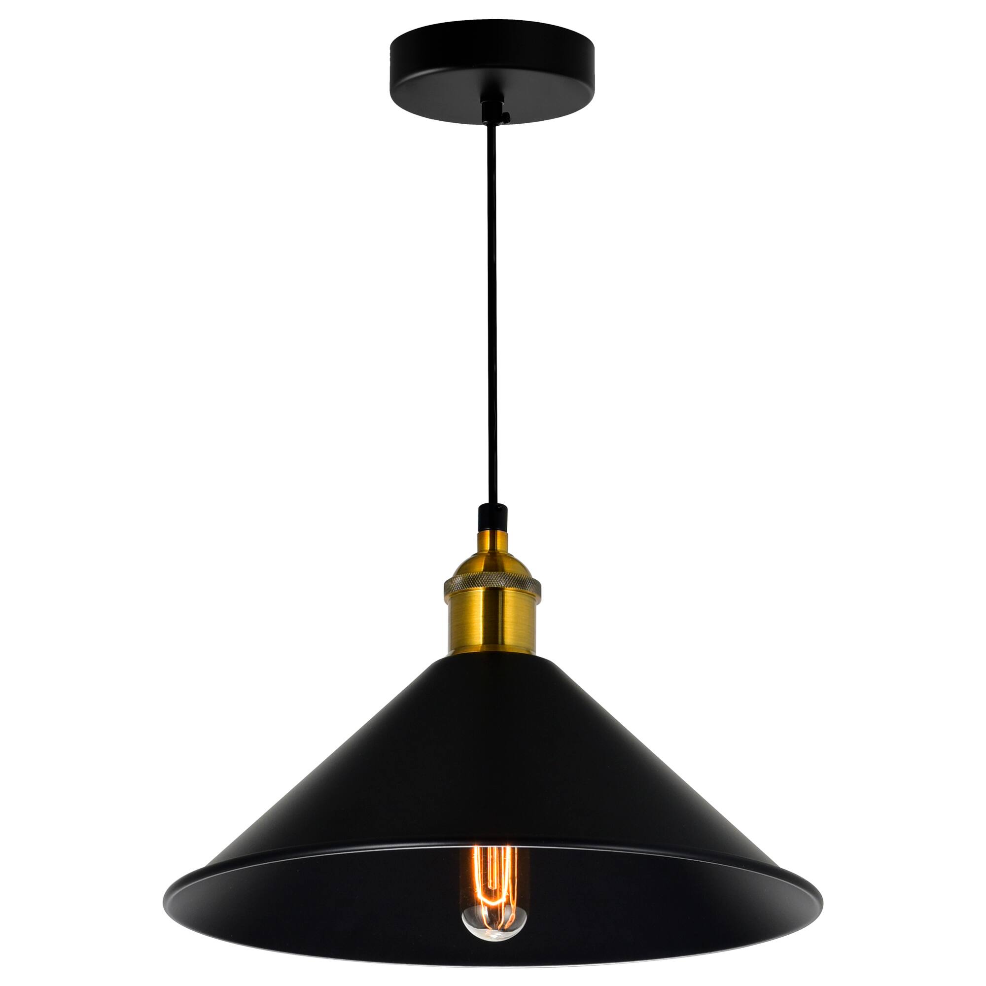 Angle. CWI Lighting - Brave 1 Light Black Mini Pendant - Black.