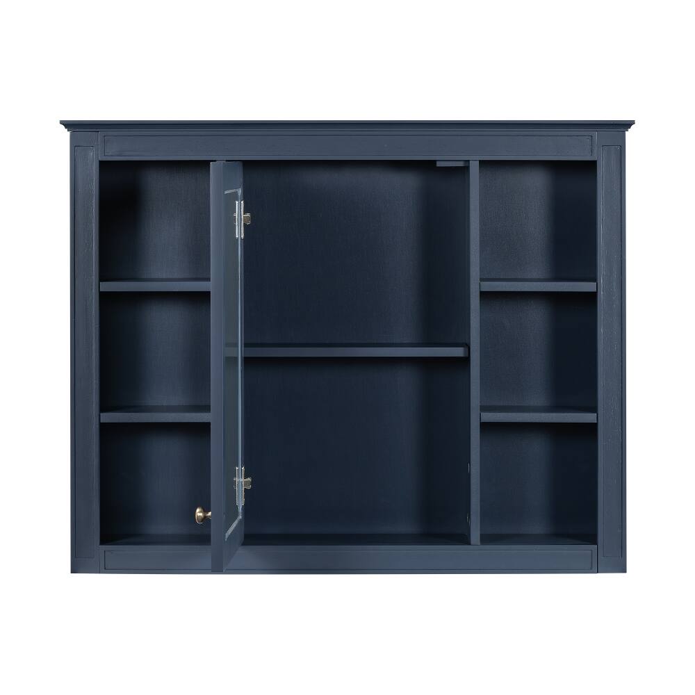 Alt View 9. Loheer - Loheer 36 inch Bathroom Vanity with Sink, Blue Bathroom Vanity with Mirror Cabinet, Modern Single Sink Vanity - Blue.