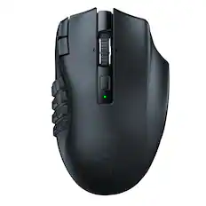 Front. Razer - Naga V2 HyperSpeed MMO Optical Gaming Mouse with 19 Programmable Buttons - Black.
