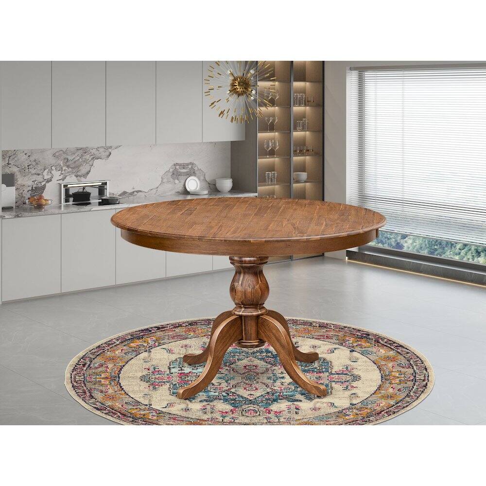 Alt View 1. East West Furniture - Round Breakfast Table - Brown.