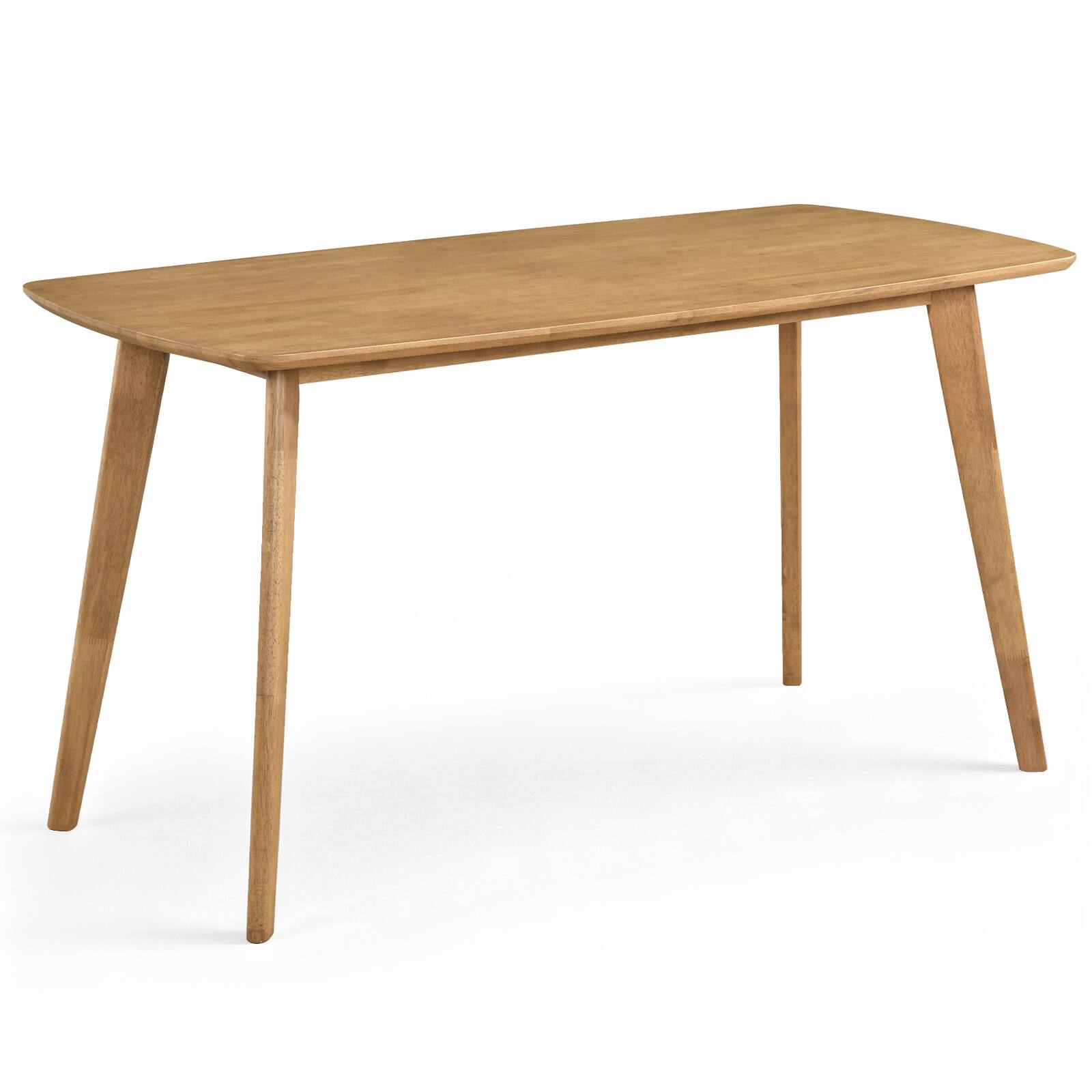 Alt View 9. Costway - Costway 55" Solid Wood Dining Table with Rounded Edges, Heavy-duty, Loads up to 220 Lbs - Natural.