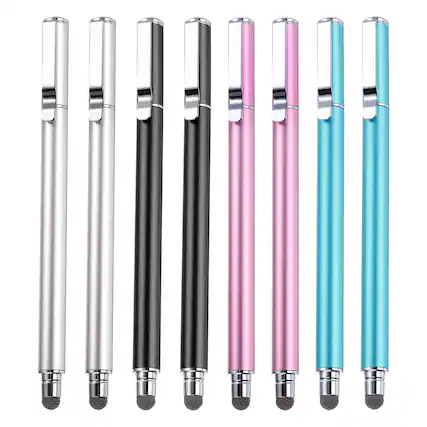 Front. Unique Bargains - 8pcs Stylus Pens for Touch Screens Universal Capacitive Stylus Pencil Sensitivity for Phone Tablet Touch Screen Device - Black Pink Silver Blue.