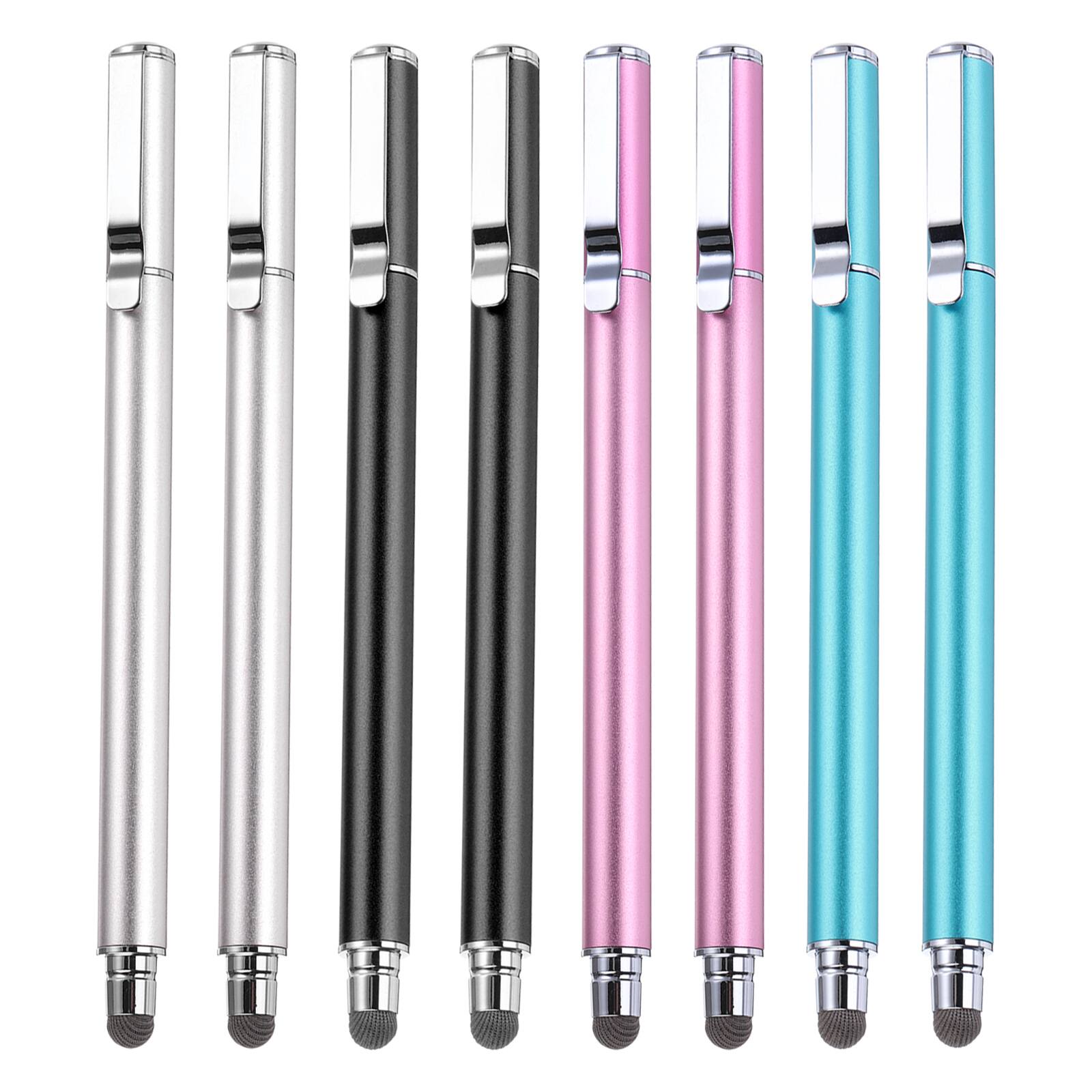 Front. Unique Bargains - 8pcs Stylus Pens for Touch Screens Universal Capacitive Stylus Pencil Sensitivity for Phone Tablet Touch Screen Device - Black Pink Silver Blue.