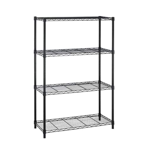 SlickBlue - 4-Shelf Metal Storage Unit with Heavy Duty Steel Design - Black