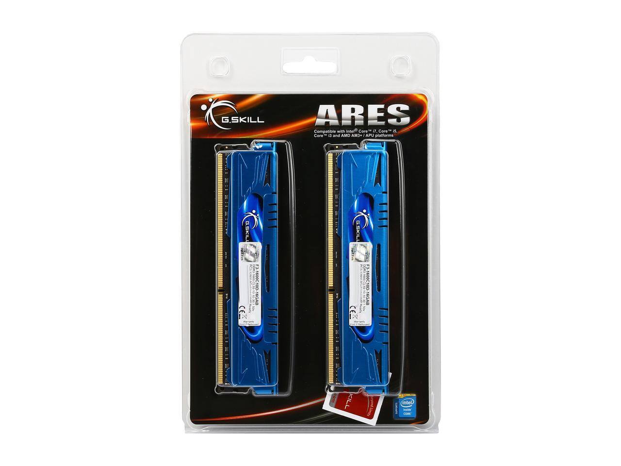 G.SKILL ARES  
Compatible with Intel® Core™ i7, Core™ i5, Core™ i3 and AMD AM3+ APU platforms  
1.0 GHz  
G.SKILL  
31600C100  
BADA  
6  
G.SKILL  
16GB  
Poity  
Intel®