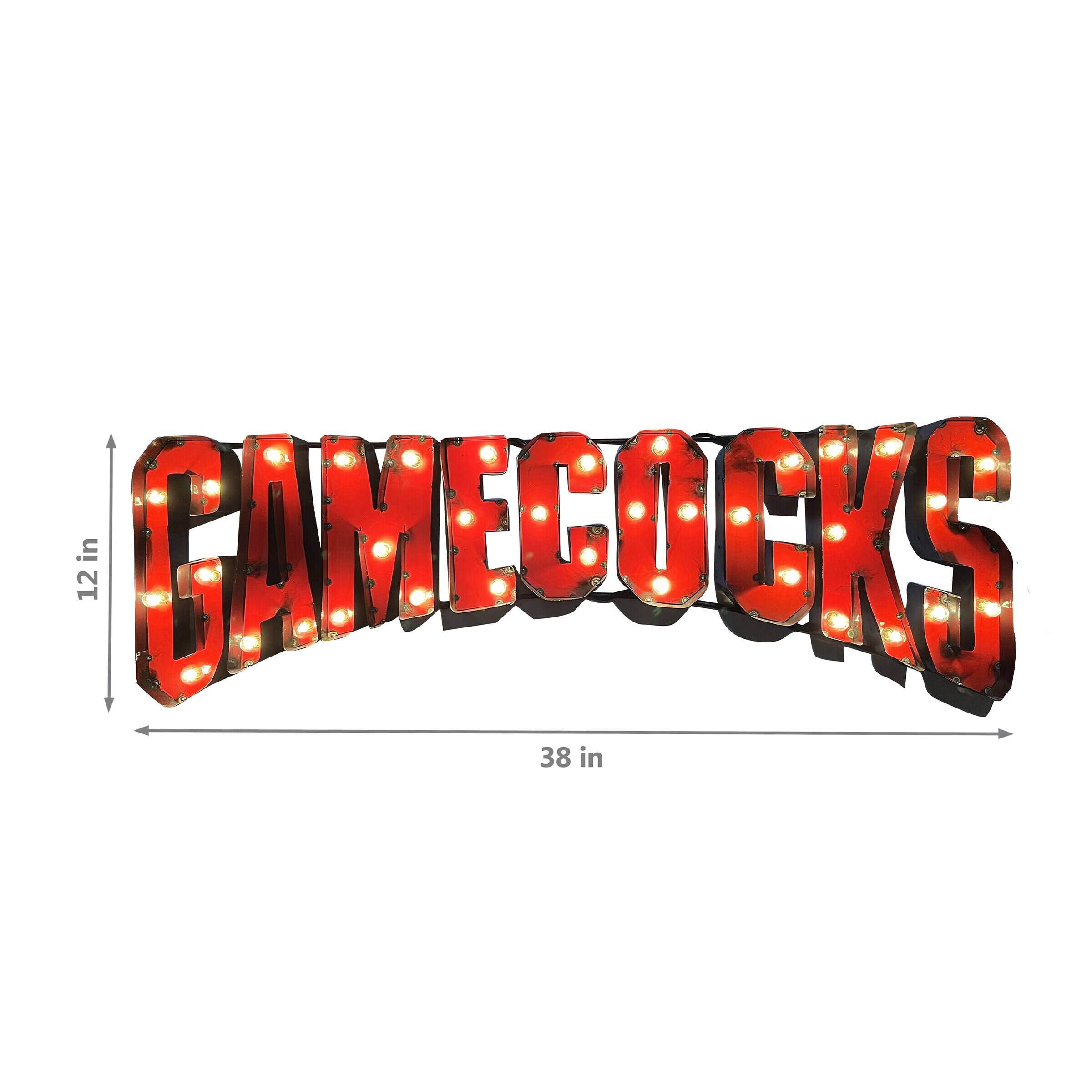 Alt View 1. Imperial - South Carolina Gamecocks Logo Lighted Recycled Metal Sign - Multicolor.