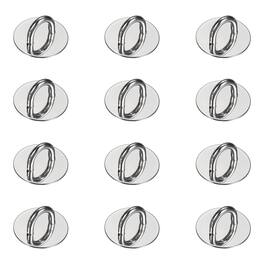 Unique Bargains - Metal Phone Charm Hook 0.9", 12pcs Adhesive Circle Shaped Finger Grip for Smartphones Keychain Tablet Case Accessories - Silver