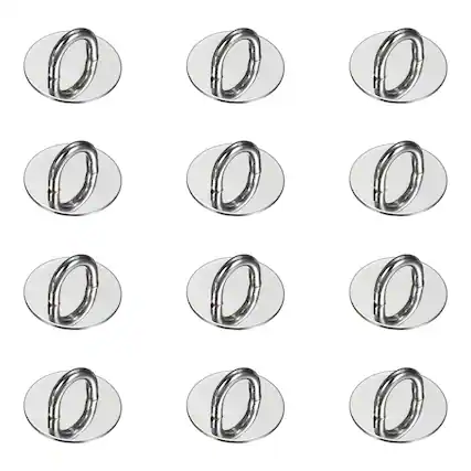 Front. Unique Bargains - Metal Phone Charm Hook 0.9", 12pcs Adhesive Circle Shaped Finger Grip for Smartphones Keychain Tablet Case Accessories - Silver.