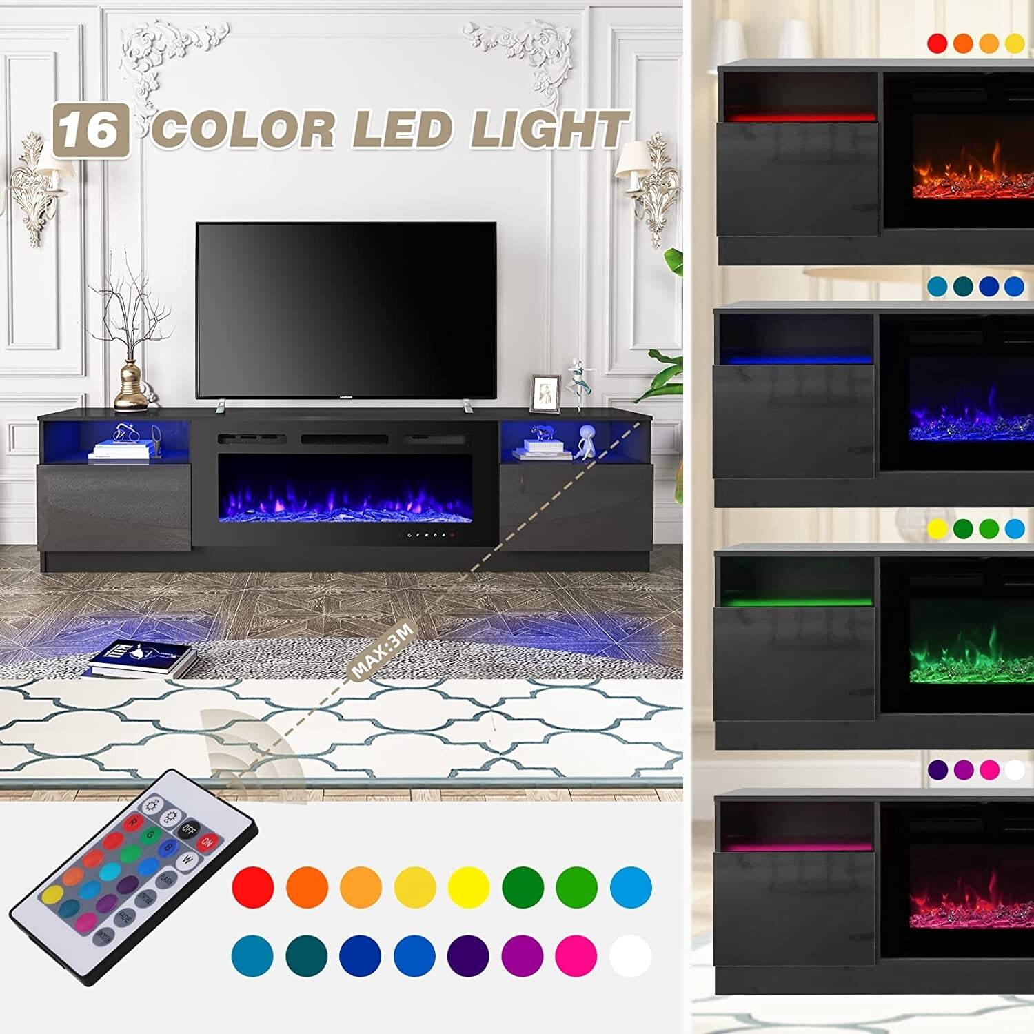 16 COLOR LED LIGHT  
MAX: 3M