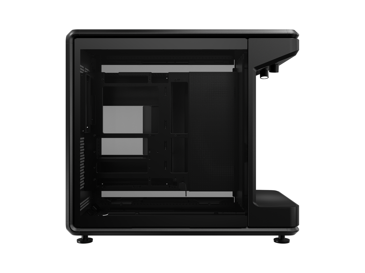 Alt View 3. Cooler Master - masterframe 360 stage lcd open-frame atx pc case, front lcd displa - Black.
