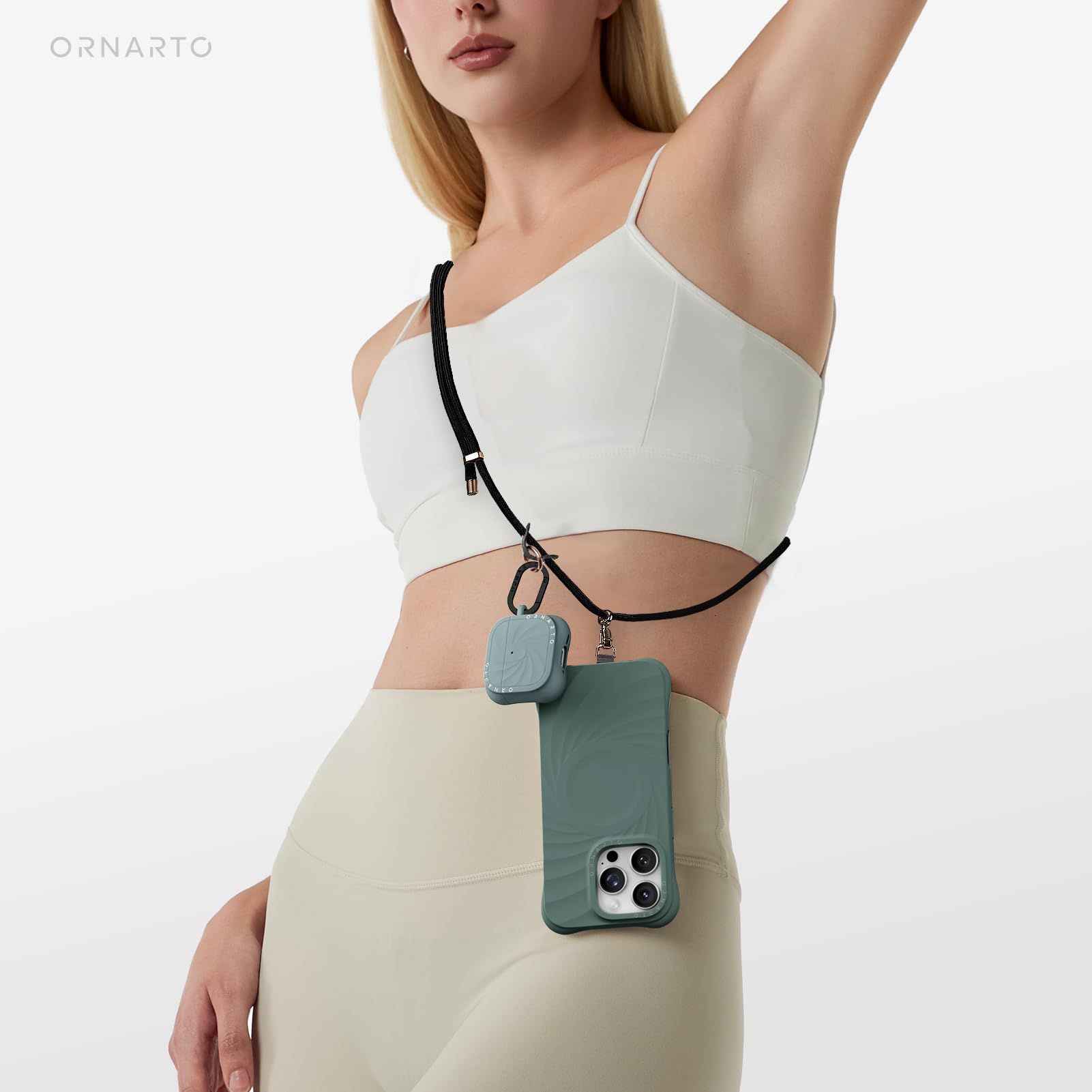 Alt View 4. Ornarto - ORNARTO Vortuxe for AirPods 4 Case, Sleek Vortex Design Liquid Silicone Drop Protection Phone Case - Succulent - Succulent.