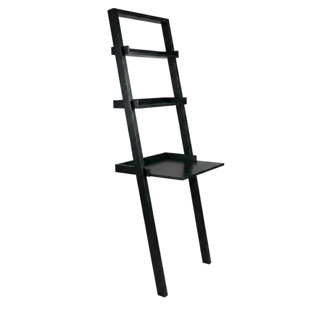 Back. FurniFact - Black Leaning Desk - Black.