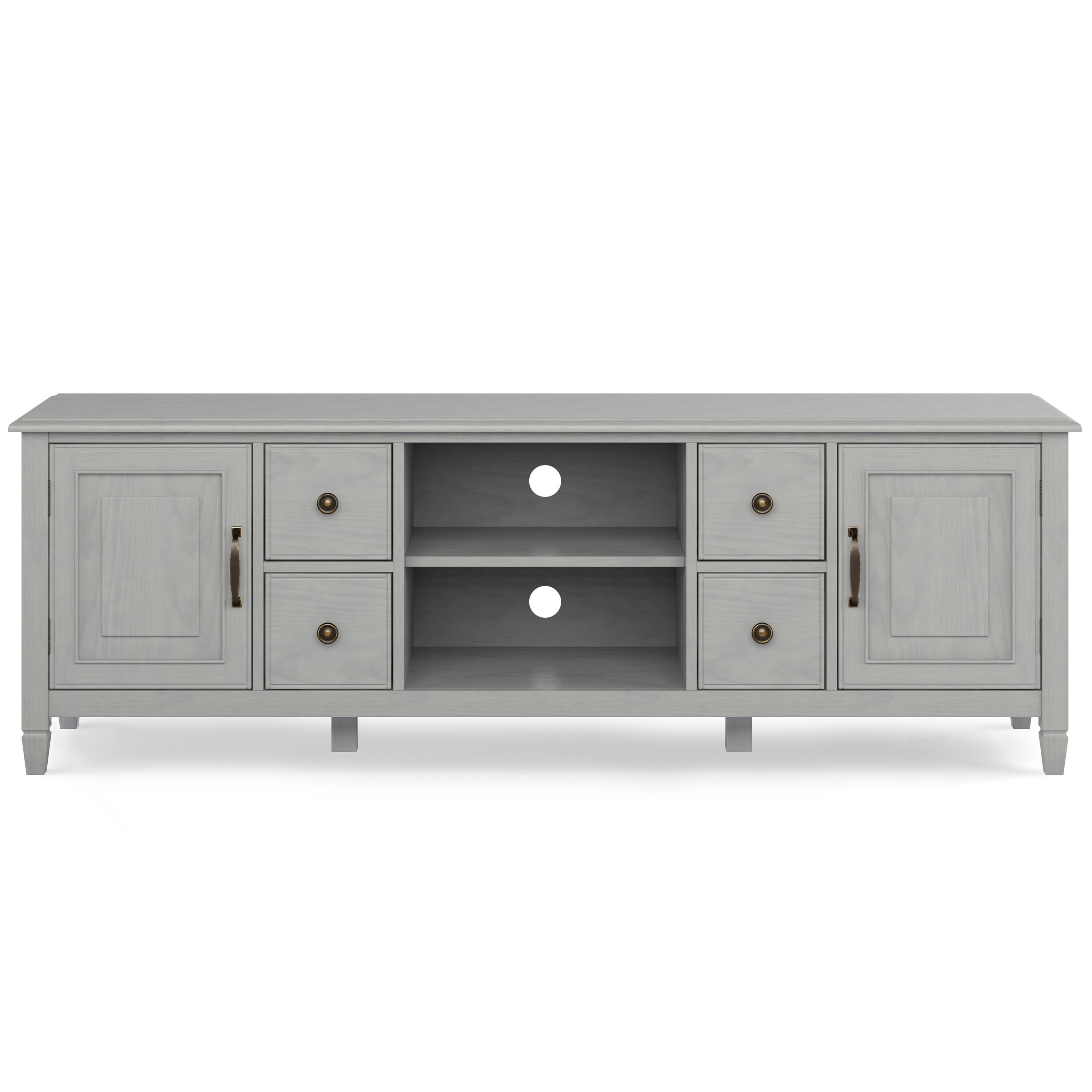 Alt View 7. Simpli Home - Connaught SOLID WOOD 72 inch Wide TV Stand in Fog Grey For TVs up to 80 inches - Fog Grey.