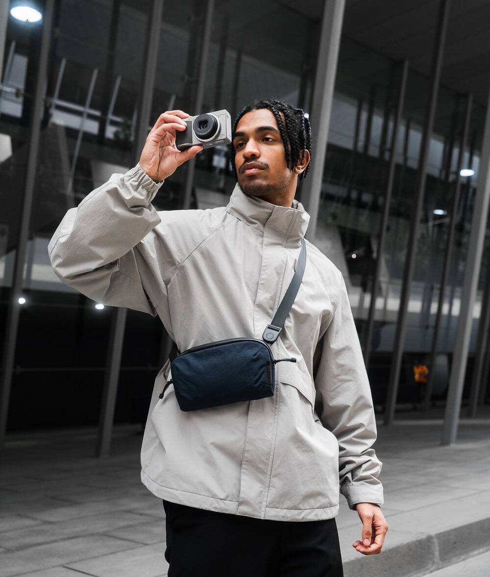 Alt View 10. ALPAKA - Flight Pouch Pro 0.7L Men's Carry-All & Organizer Clutches;Crossbody Bag for Men with RFID Blocking, Passport Holder - Moonlight Blue | Axoflux 400D Ripstop Nylon.