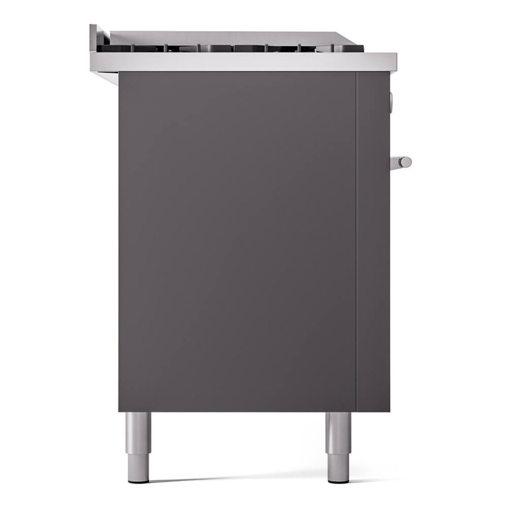 Alt View 8. ILVE - ILVE Professional Plus II Series 60 in. Dual Fuel Range with 7 Sealed Burners + Griddle (Natural Gas, Satin Trim) - Graphite Matte.