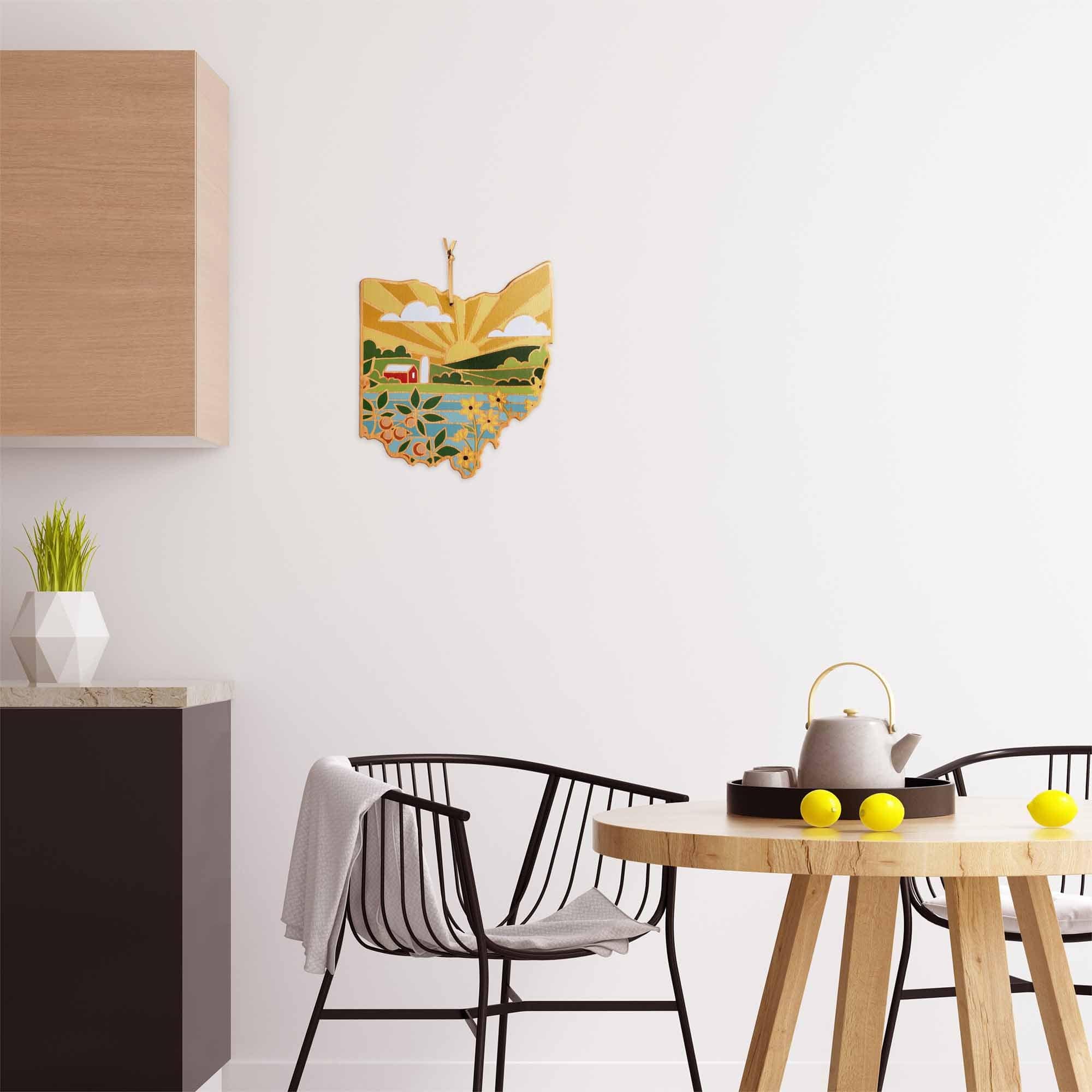 Alt View 1. Totally Bamboo - Ohio Cutting Board with Artwork by Summer Stokes.