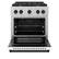 Angle. ZLINE - ZLINE Autograph 30 in. Paramount Dual Fuel Range with White and Black Accents (SDRSZ-WM-30-MB) - White.