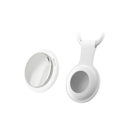 Front. Cluzine - GPS Tracker Mini Global Positioning Locator MFi Finder Electroplated for Wallet Luggage Compatible with Apple - White.