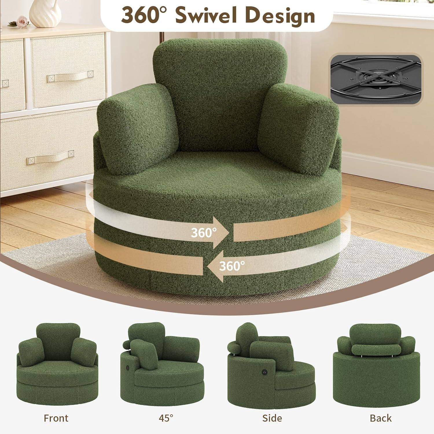 360° Swivel Design

Front  
45°  
Side  
Back