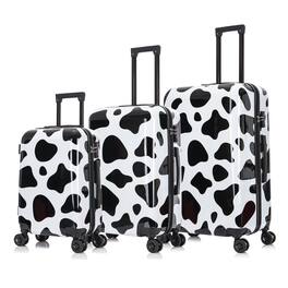 InUSA - Prints lightweight hardside Spinner 3 Piece Luggage Set 20"/24"/28" - COW