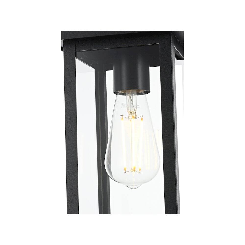 Alt View 2. Elegant Lighting - Venango 7 inch Outdoor Pendant in Black - Black.