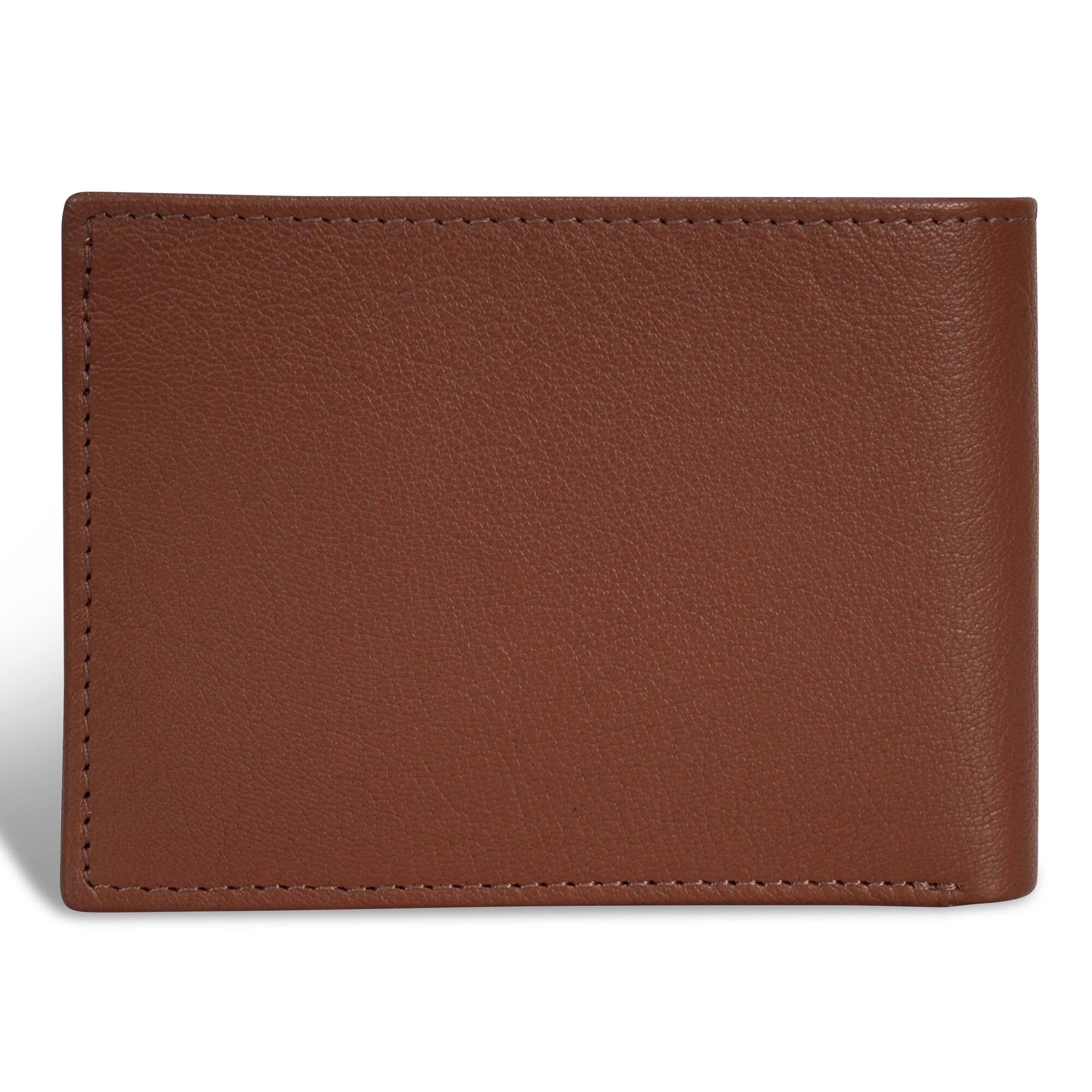 Back. Champs - Onyx Collection Leather Access Center Wing Wallet - Brown.