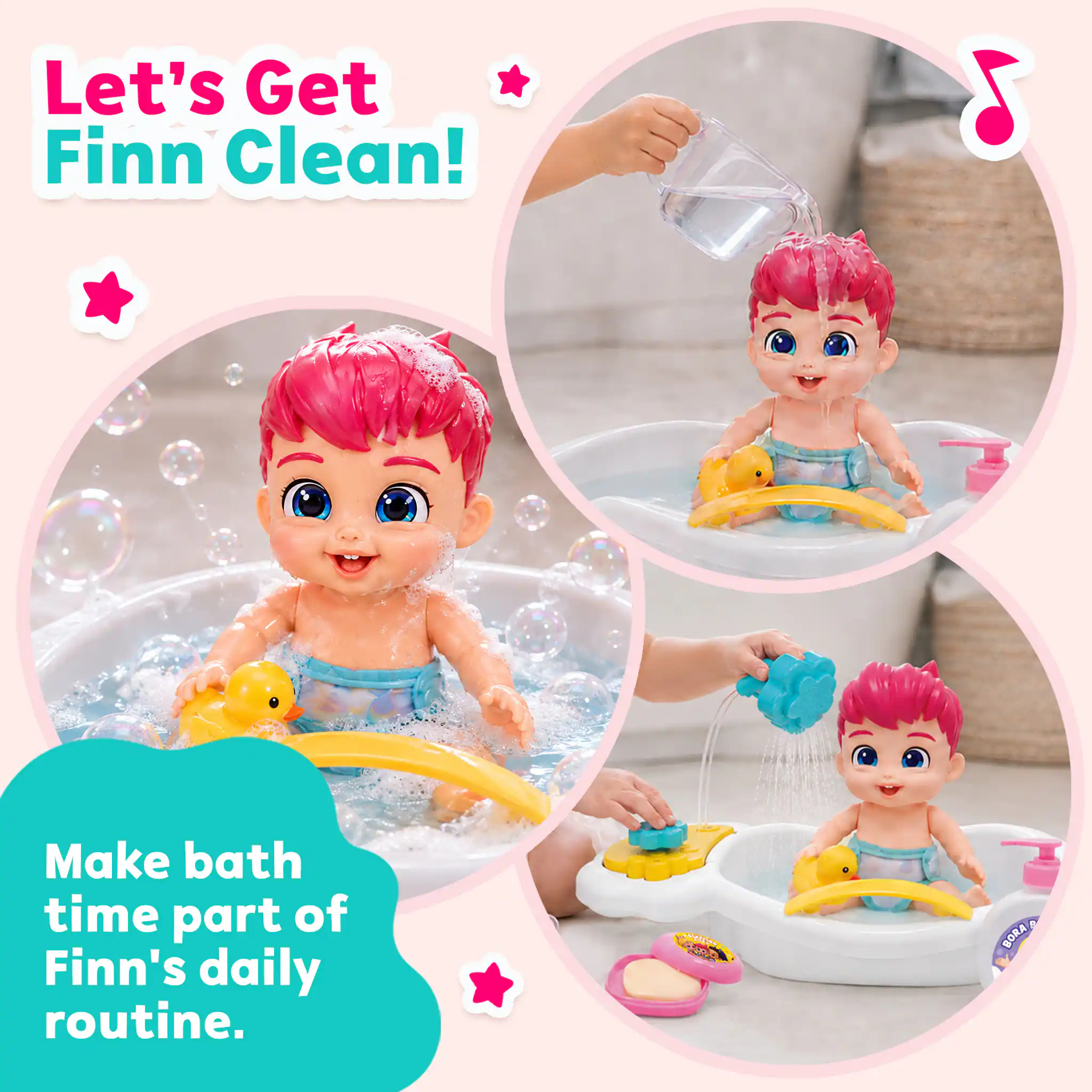 Let's Get Finn Clean!

Make bath time part of Finn's daily routine.