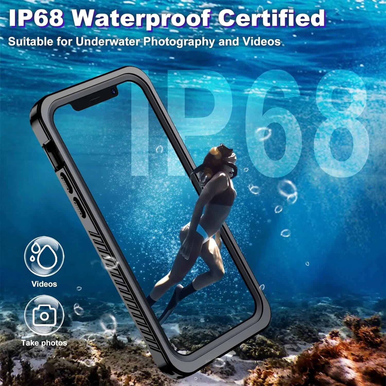 IP68 Waterproof Certified, Suitable for Underwater Photography and Videos, Videos, Take photos