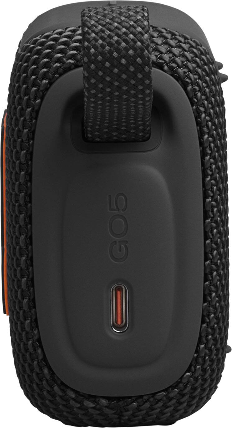 Left. JBL - Go 5 - Ultra-portable waterproof and drop-proof speaker - 2026 - Black.