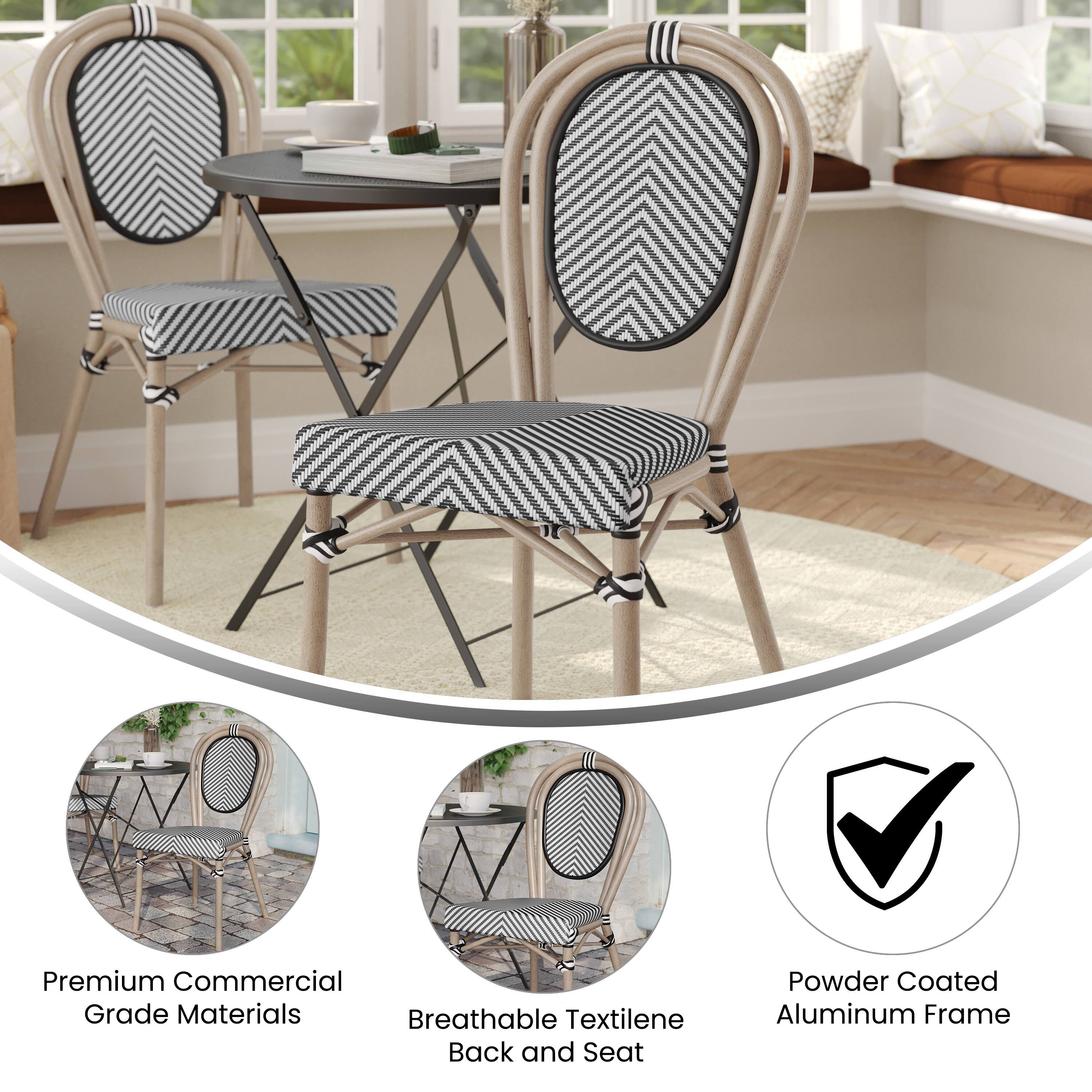 Premium Commercial Grade Materials  
Breathable Textilene Back and Seat  
Powder Coated Aluminum Frame