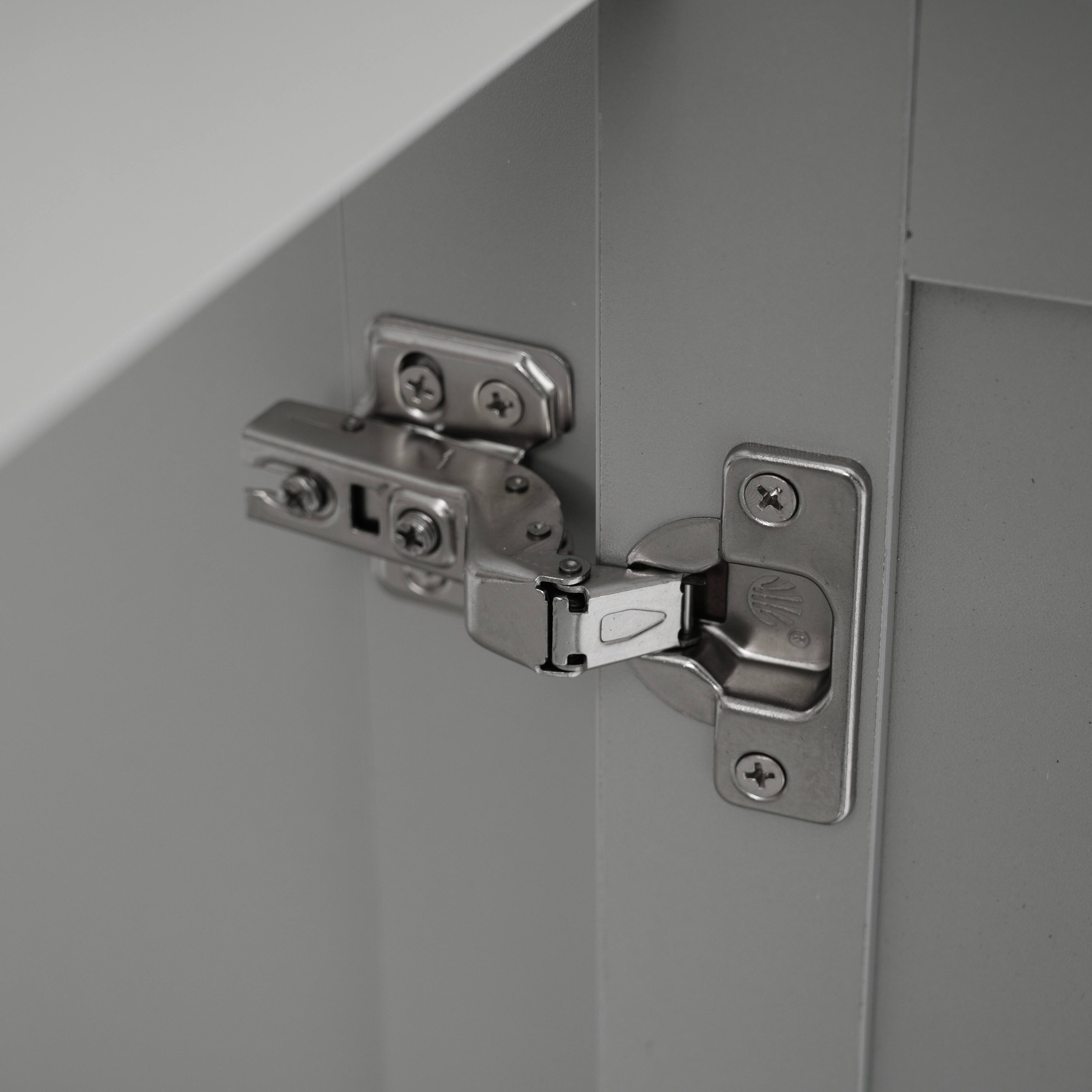 Alt View 10. Boyel Living - 84 Inch Double Sink Bathroom Vanity with Ceramic Sinks Quartz Countertop Adjustable Shelves 3 Drawers Gray - Gray.