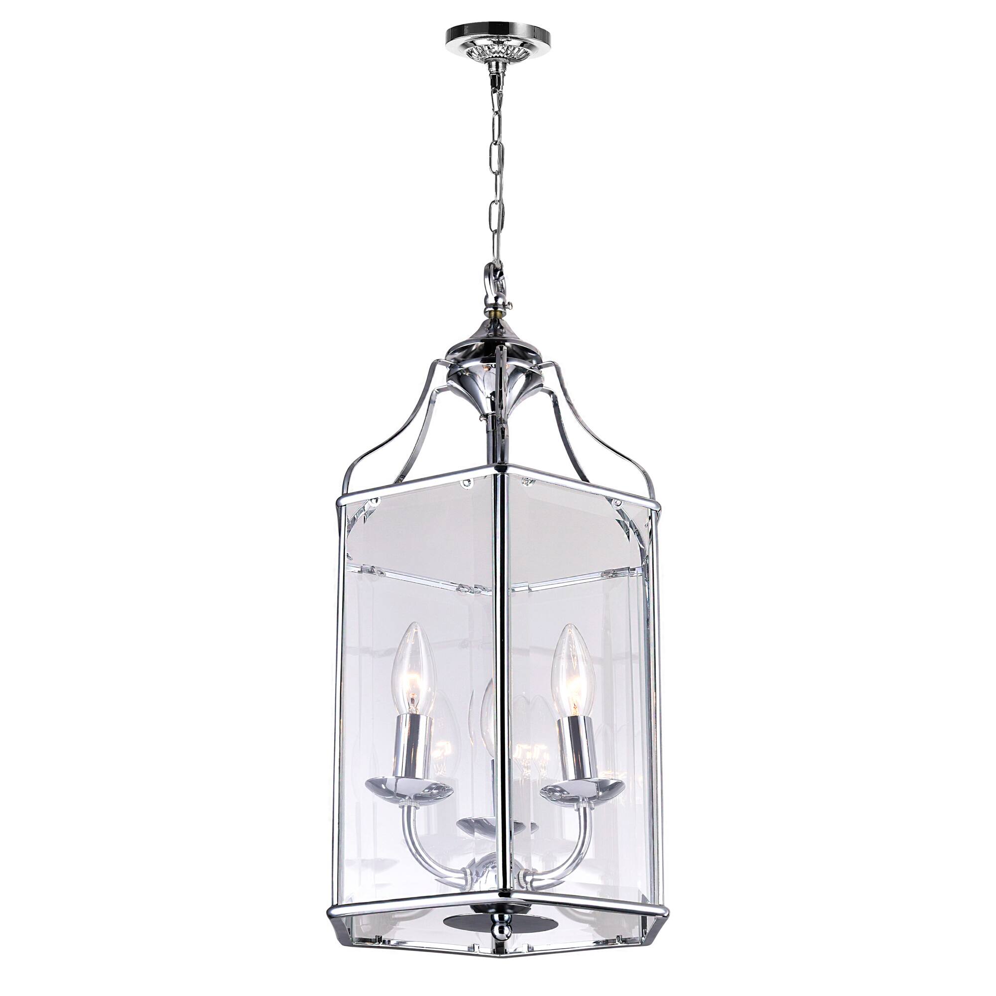 Angle. CWI Lighting - Maury 3 Light Up Chandelier With Chrome Finish - Chrome.