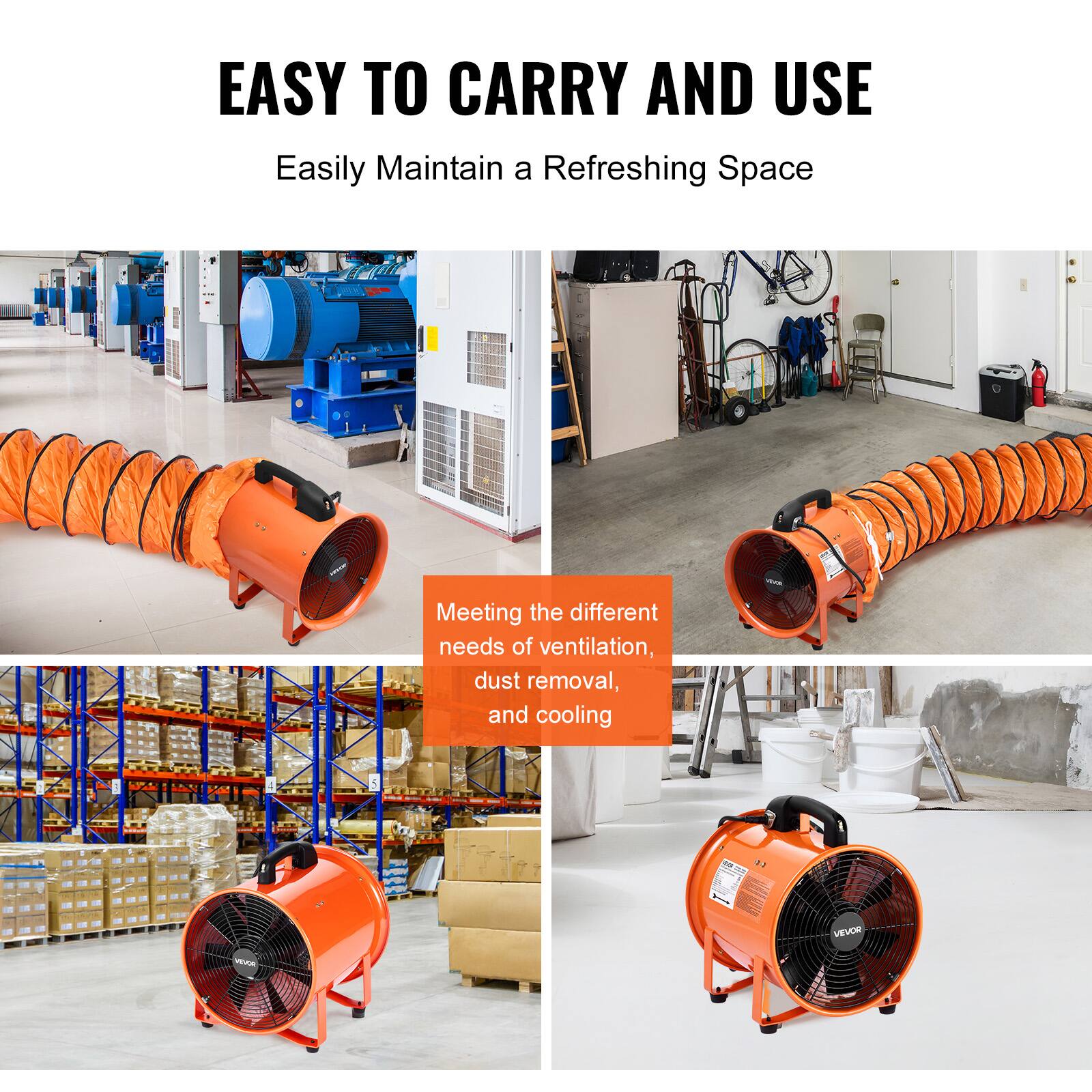 EASY TO CARRY AND USE  
Easily Maintain a Refreshing Space  

Meeting the different needs of ventilation, dust removal, and cooling