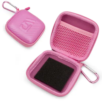 Front. CASEMATIX - Carry Case for Beats Powerbeats Fit Wireless Earbuds Charging Case - Pink EVA Storage Case Only - Pink.