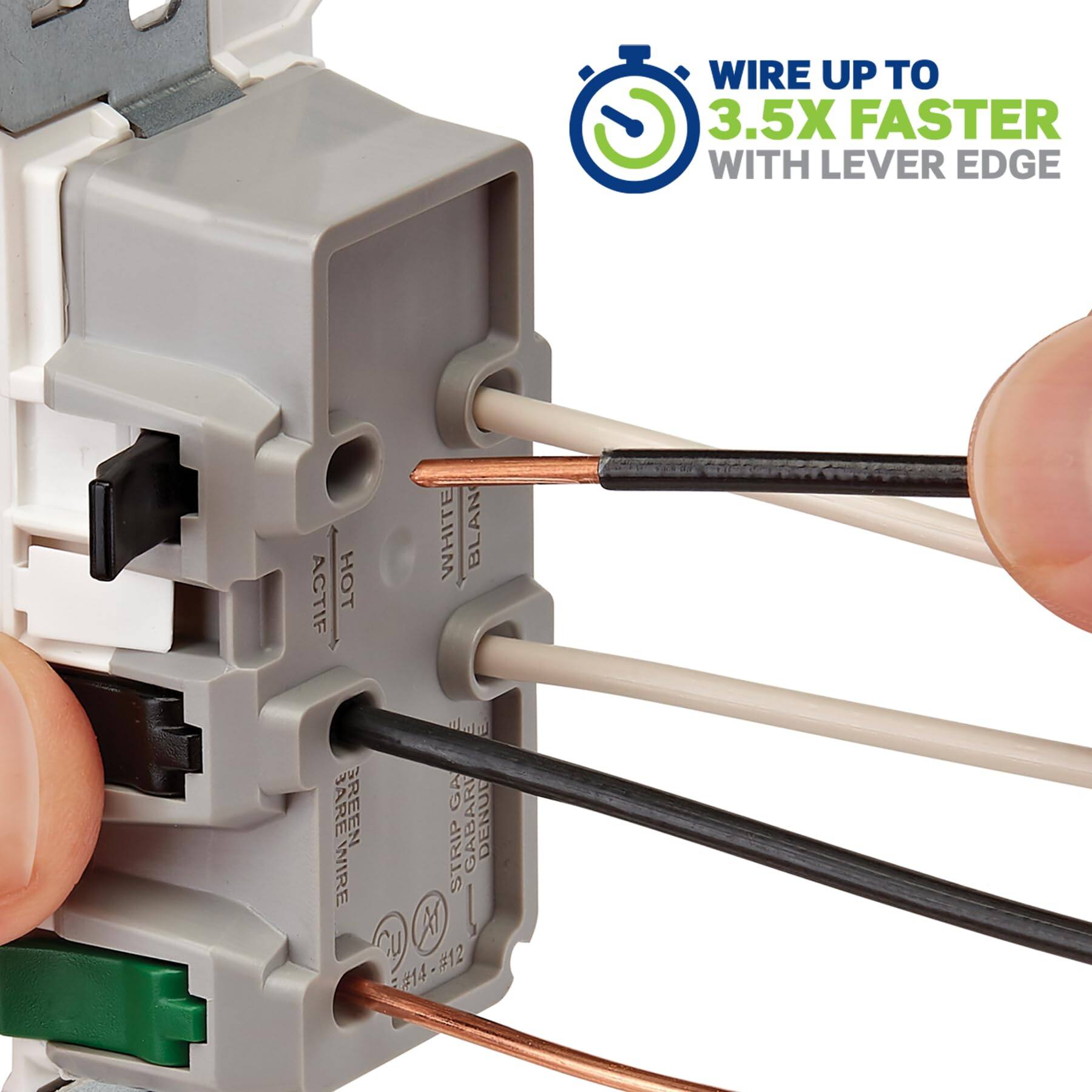 WIRE UP TO 3.5X FASTER WITH LEVER EDGE